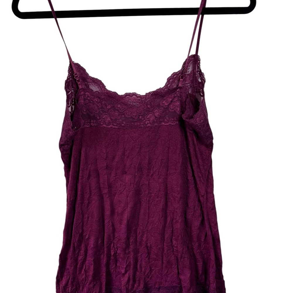 Weaver Girl‎ Lace Trim Adjustable Strap Maroon Cami VTG Y2K Romantic Fairycore - Picture 2 of 4
